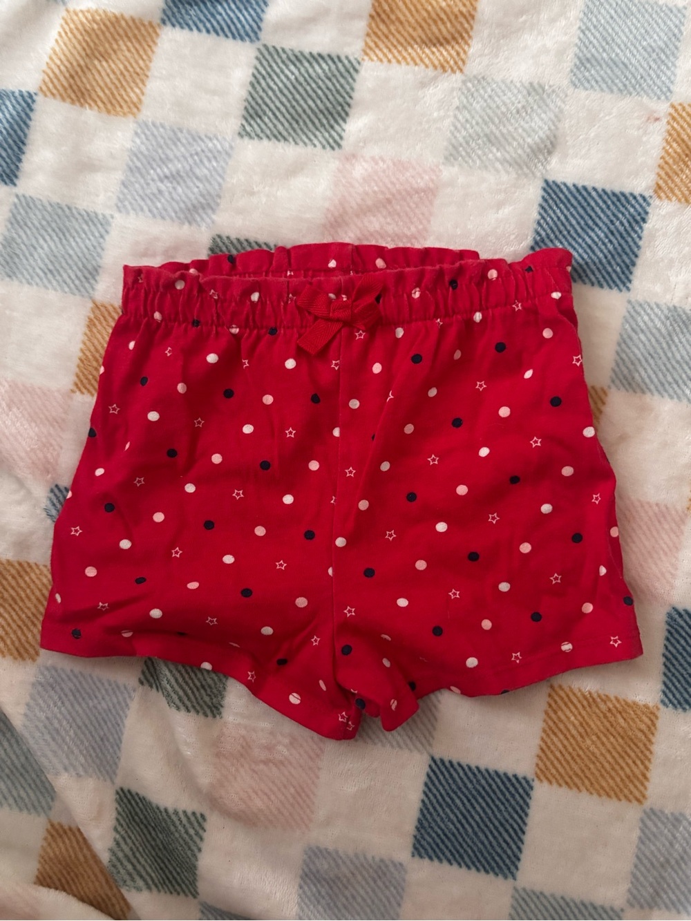 Girls' Red Polka Dot Cotton Shorts